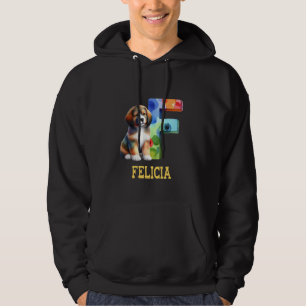 Sudadera Perros Cute Letra Felicia Nombre Perro Arcoiris