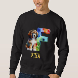 Sudadera Perros Cute Letra Fina Nombre Perro Arcoiris