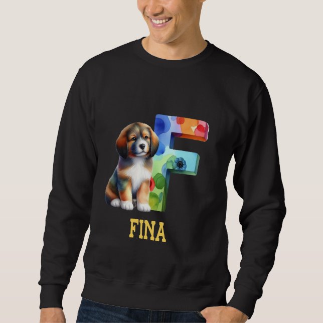 Sudadera Perros Cute Letra Fina Nombre Perro Arcoiris (Anverso)
