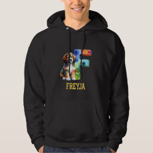 Sudadera Perros Cute Letra Freyja Nombre Perro Arcoiris