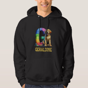 Sudadera Perros Cute Letra Geraldine Nombre Perro Arcoiris