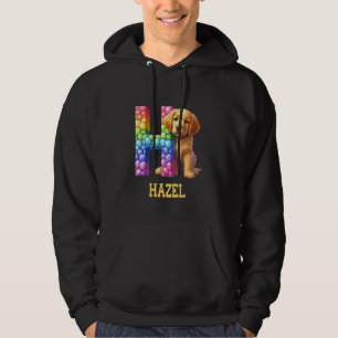 Sudadera Perros Cute Letra Hazel Nombre Perro Arcoiris