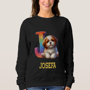 Sudadera Perros Cute Letra Josefa Nombre Perro Arcoiris