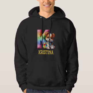 Sudadera Perros Cute Letra Kristina Nombre Perro Arcoiris