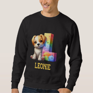 Sudadera Perros Cute Letra Leonie Nombre Perro Arcoiris
