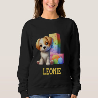 Sudadera Perros Cute Letra Leonie Nombre Perro Arcoiris