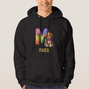 Sudadera Perros Cute Letra Maria Nombre Perro Arcoiris