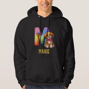 Sudadera Perros Cute Letra Marie Nombre Perro Arcoiris