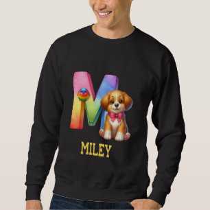 Sudadera Perros Cute Letra Miley Nombre Perro Arcoiris
