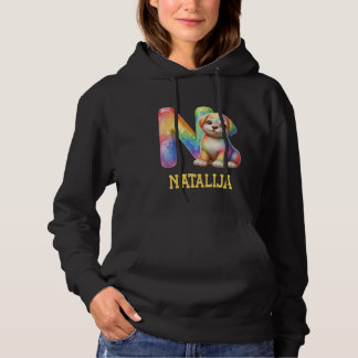 Sudadera Perros Cute Letra Natalija Nombre Perro Arcoiris