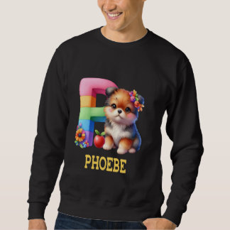Sudadera Perros Cute Letra Phoebe Nombre Perro Arcoiris