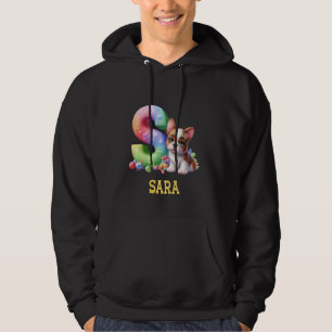 Sudadera Perros Cute Letra Sara Nombre Perro Arcoiris