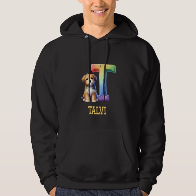 Sudadera Perros Cute Letra Talvi Nombre Perro Arcoiris (Anverso)