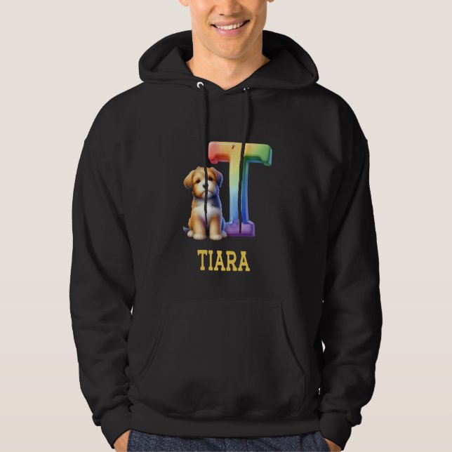 Sudadera Perros Cute Letra Tiara Nombre Perro Arcoiris (Anverso)