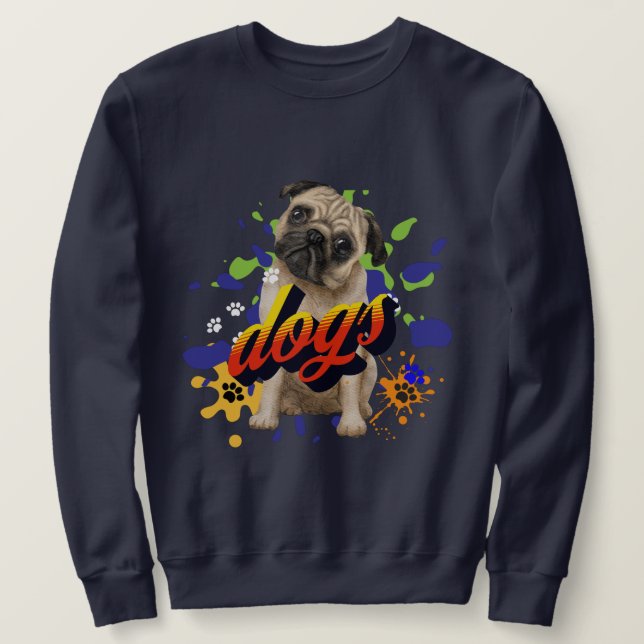 Sudadera Perros de Guay pintan gris oscuro para él (Anverso del diseño)