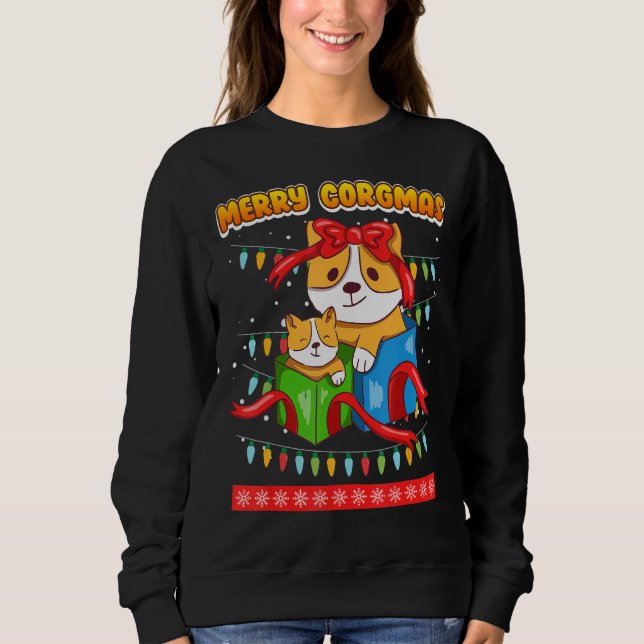 Sudadera Perros de Merry Corgmas Corgi (Anverso)