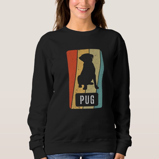 Sudadera Perros de perro de época Pug Accesorios de paw Pug (Anverso)