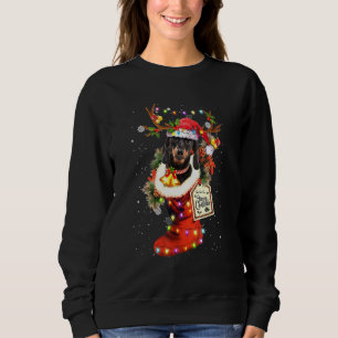 Sudadera Perros De Santa Dachshund En Los Saltos De Nieve