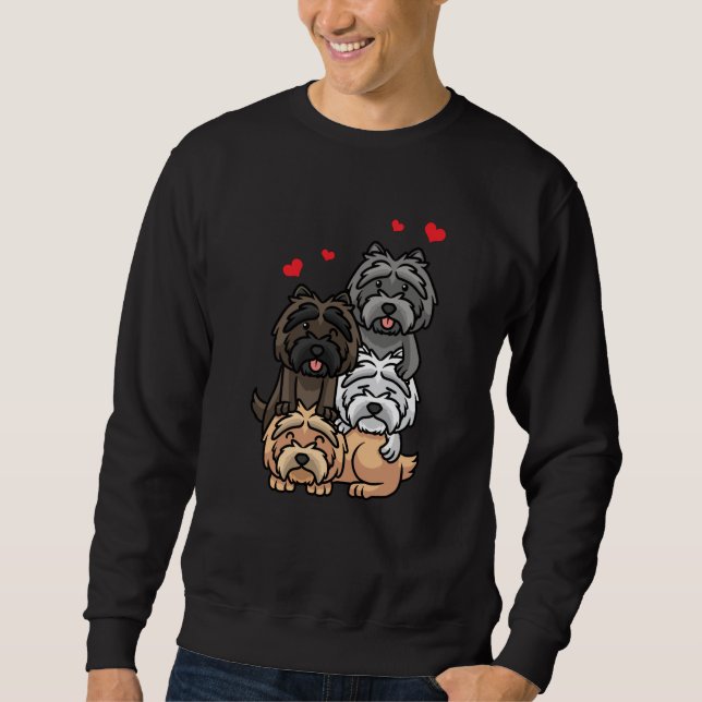 Sudadera Perros Del Terrier De Cairn Con Corazón (Anverso)