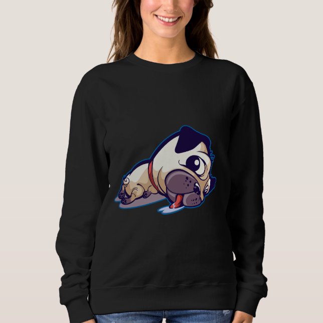Sudadera Perros diseñadores Perro Pug Amantes Regalo camise (Anverso)