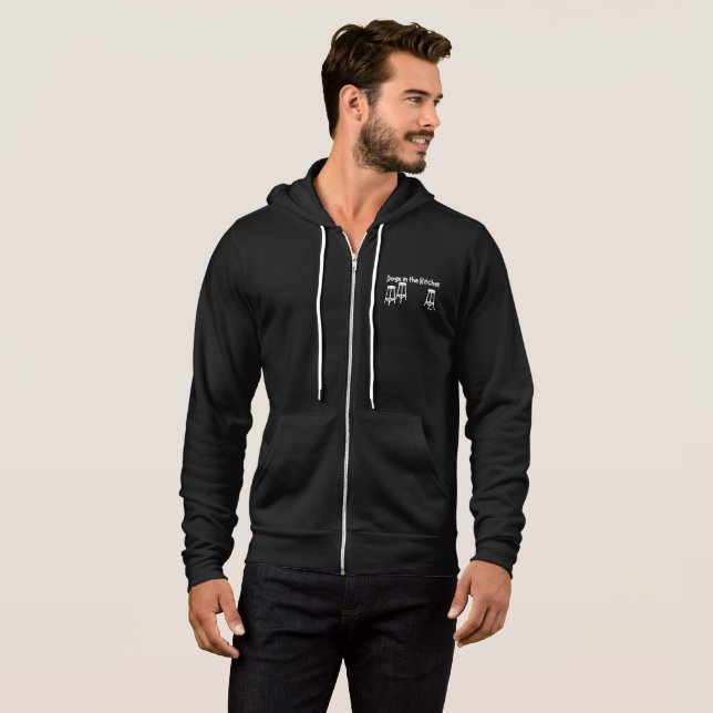 Sudadera Perros en la cocina Zip Hoodie - Logotipo blanco (Anverso completo)