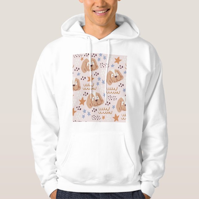 Sudadera Perros, estrellas, líneas: sin costuras (Anverso)
