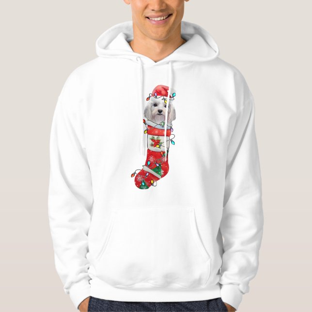 Sudadera Perros malteses adorables, Navidades malteses navi (Anverso)
