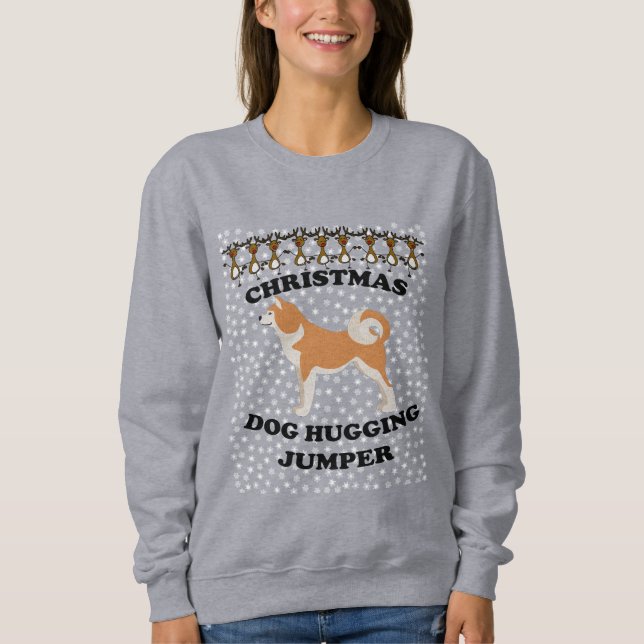 Sudadera Perros Navidades Shiba Inu Abrazando perros (Anverso)