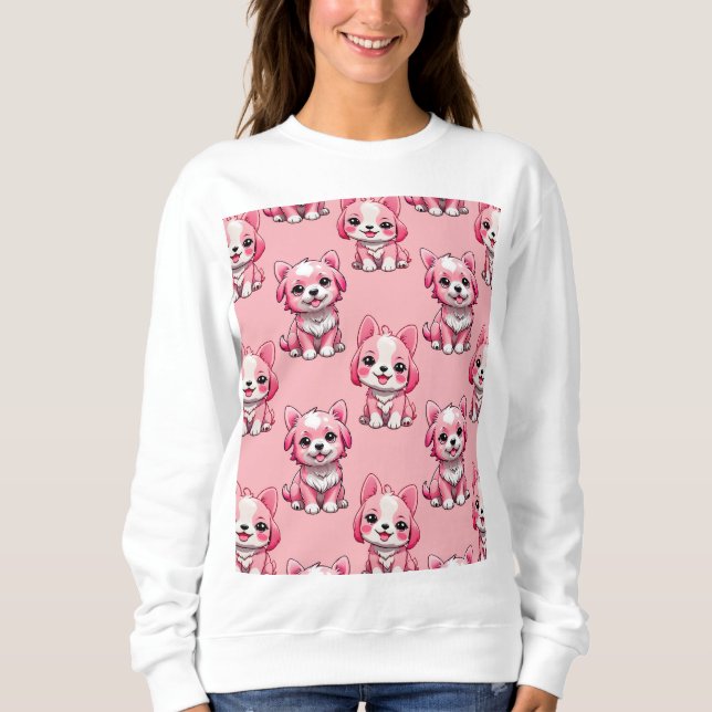 Sudadera Perros rosados lindos (Anverso)