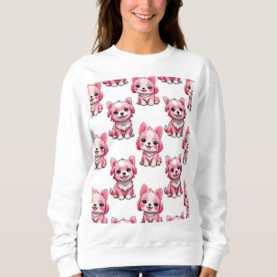 Sudadera Perros rosados lindos - Blanco