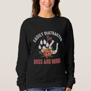 Sudadera Perros Y Caballos Chica Ecuestre De Caballos