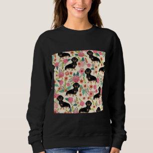 Sudadera Perros Y Flores Dachshund