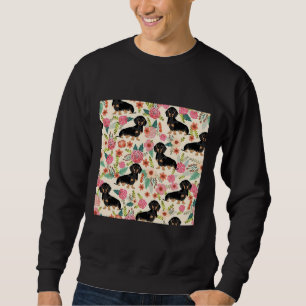 Sudadera Perros Y Flores Dachshund