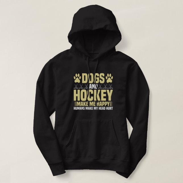 Sudadera Perros y hockey me hacen feliz (Diseño del anverso)