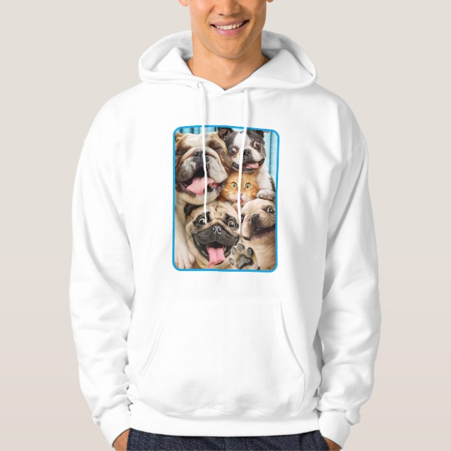 Sudadera Perros y una foto de grupo de gatos (Anverso)