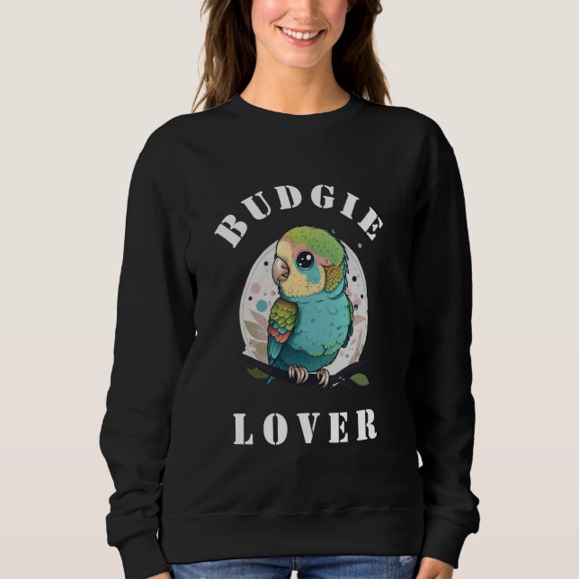 Sudadera Persecución de pájaro de Parakeet Budgie Hombres M (Anverso)