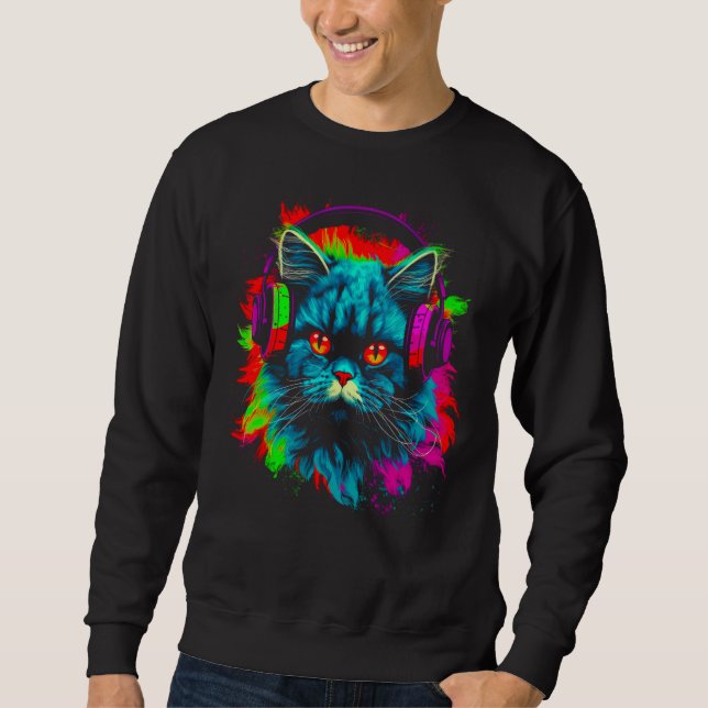 Sudadera Persian Cat DJ Music (Anverso)