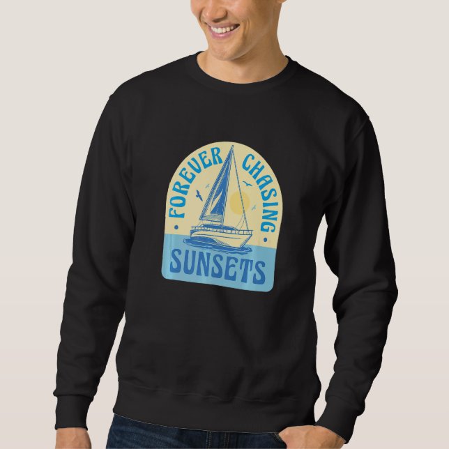 Sudadera Persiguiendo siempre a los atardeceres navegando (Anverso)