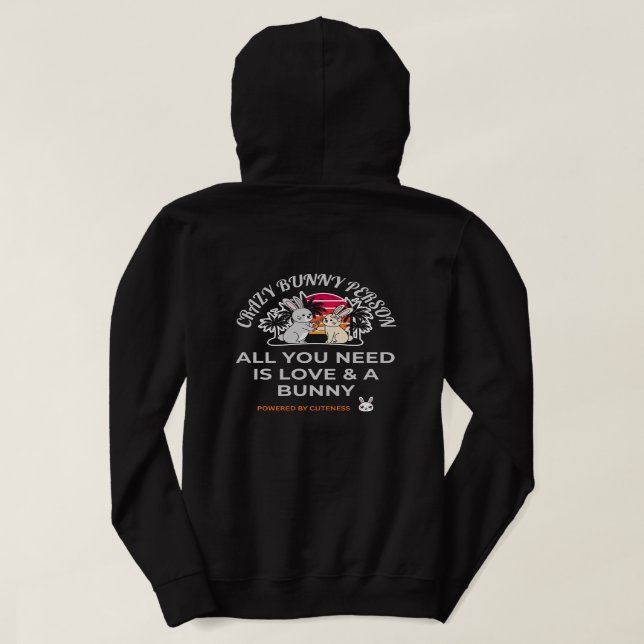 Sudadera Persona de conejo loca (Reverso del diseño)