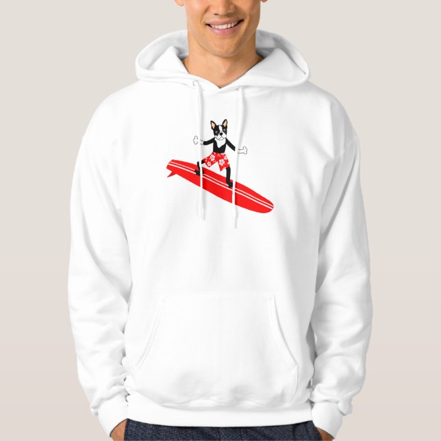 Sudadera Persona que practica surf de Boston Terrier (Anverso)