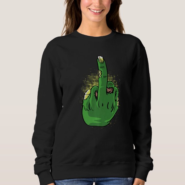 Sudadera Persona valiente con dedo medio zombie (Anverso)