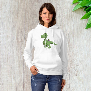 Sudadera Personaje de dinosaurio verde con púas moradas