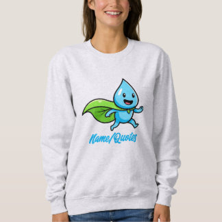 Sudadera Personaje de gota de agua de estilo de vida verde