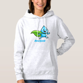 Sudadera Personaje de gota de agua de estilo de vida verde