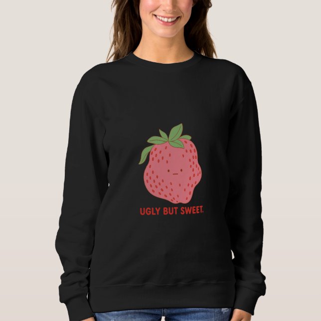 Sudadera Personaje de meme de fresa feo pero dulce (Anverso)