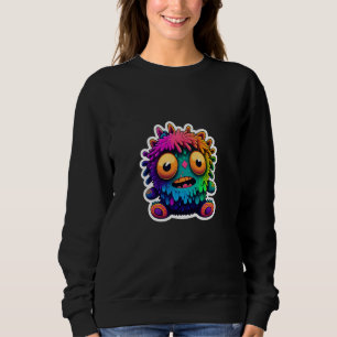 Sudadera Personaje de monstruo colorido adorablemente lindo
