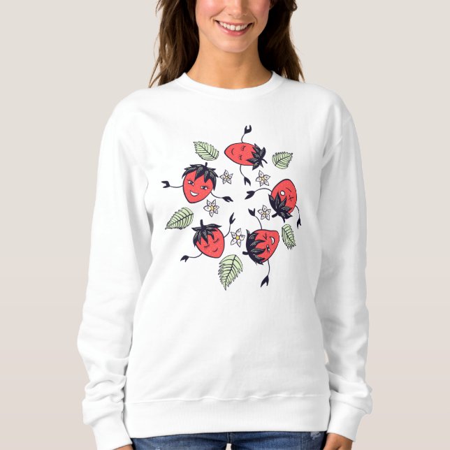 Sudadera Personajes de fresa Chica de fruta Kawaii (Anverso)