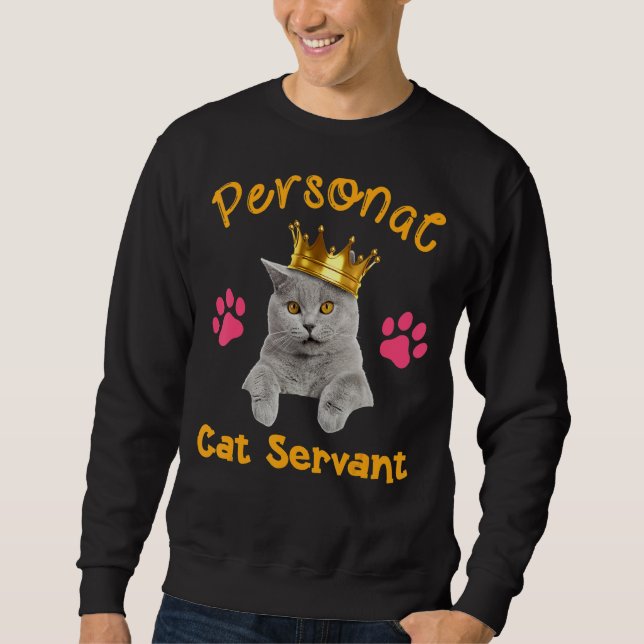 Sudadera Personal Cat Servant Funny Cat Mom Cat Dad Women M (Anverso)