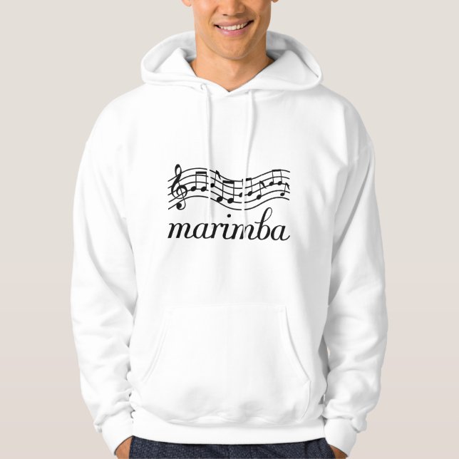 Sudadera Personal negro de la música del Marimba (Anverso)
