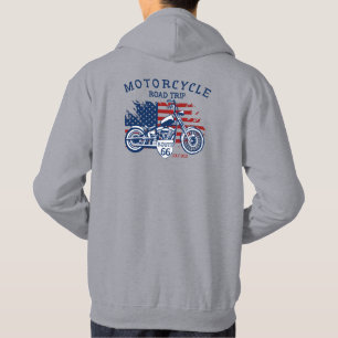 Sudadera Personaliza Ruta 66 de viaje en motocicleta bander